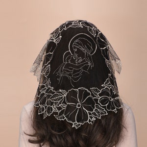 New!! Catholic Church Veil, Small catholic veil Spanish Lace Head Covering Chapel Mass Veil,  Christian Prayer veil