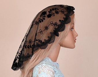 2 pack! Catholic veil, lace mantilla Short cathedral veil lace, chapel veil for mass, chapel veil