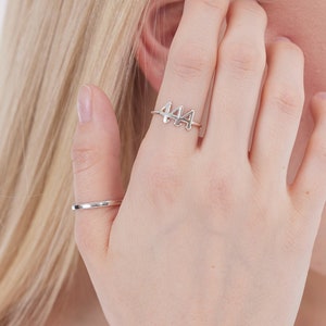 Dainty Gold Angel Number Ring, Lucky Number Jewelry, Personalized Custom Number Ring, 111, 222, 333, 444, 555, 666, 777, Numerology