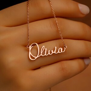 Personalized Name Necklace: 14K Gold Filled, Autumn Font