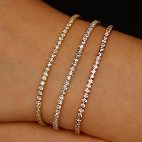 Klara Tennis Bracelet, Waterway Bracelet, Everyday Wear Dainty Jewelry Gifts, Couples Bracelet