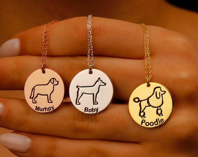 Personalized Pet Jewelry for Dog Mom, Pet Portrait Custom, Dog Portrait Necklace, Custom Pet Jewelry, Memorial Pet Jewelry, Pet Loss Gift