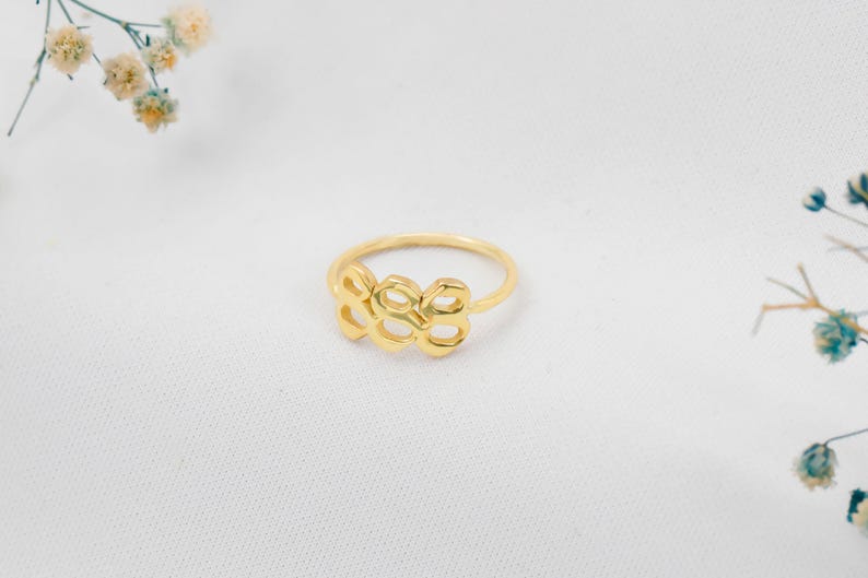 Sterling Silver Angel Number Ring: Lucky Number Numerology Jewelry 14K Gold Filled