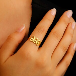 Sterling Silver Angel Number Ring: Lucky Number Numerology Jewelry image 6