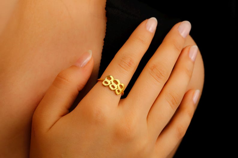 Sterling Silver Angel Number Ring: Lucky Number Numerology Jewelry image 6