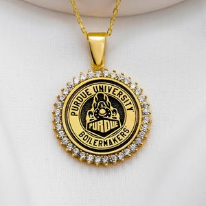 Personalized Graduation Necklace, College Graduation Necklace, Medallion Necklace, College Necklace, University Necklace, Graduation Gift