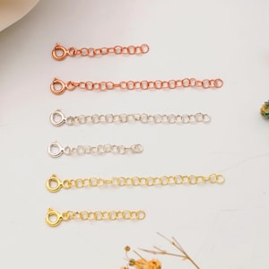 Rallonge de chaîne plaquée or 14 carats : rallonge réglable pour collier/bracelet