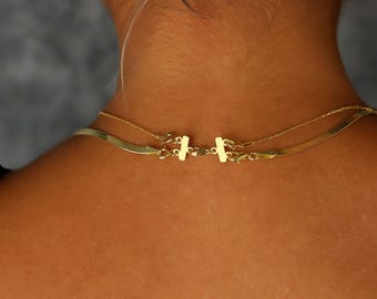 Sterling Silver Layered Necklace Spacer: Gold, Rose Gold Detangler Clasp