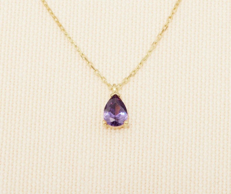 14 K Gold Amethyst Drop Earrings and Necklace, Gift İdeas, Purple Jewelry, Amethyst Jewelry, Gemstone Fashion Jewelry, Elegant Gift image 7