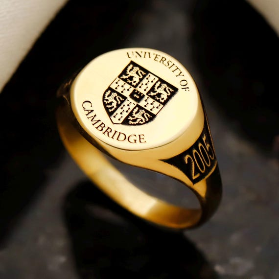 Personalized Sterling Silver Class Ring, Engraved Graduation Year, University Keepsake