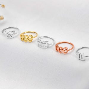 Sterling Silver Angel Number Ring: Lucky Number Numerology Jewelry image 9