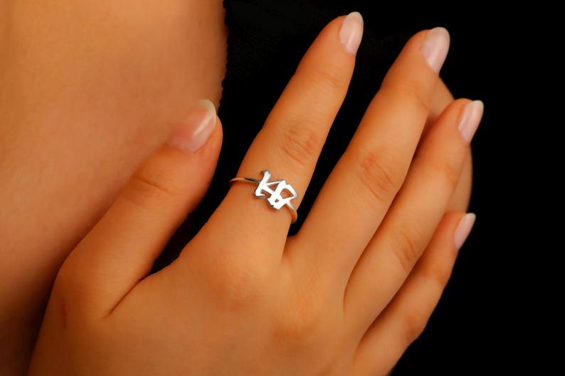 Sterling Silver Angel Number Ring: Lucky Number Numerology Jewelry image 2