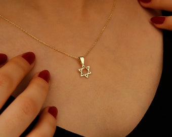 Dainty Star of David Necklace – Gold Filled or Sterling Silver Magen David Pendant