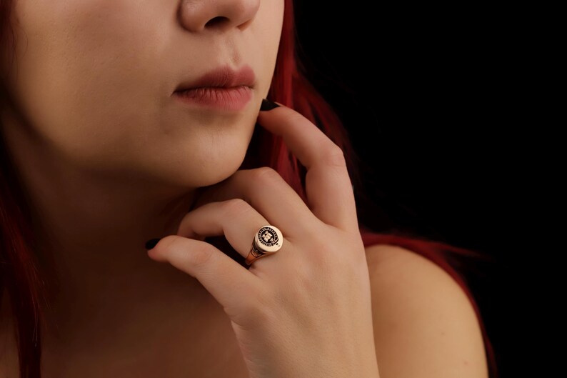 Personalized Sterling Silver Class Ring, Engraved Graduation Year, University Keepsake image 8