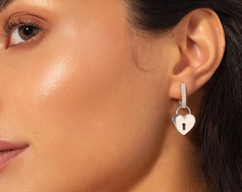 Dainty Silver Lock Earrings – Minimalist Statement Jewelry, Gift for Her – GAL Jewelry