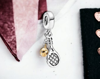 PANDORA Shine 18k amp; 925 Tennis Racket amp; Ball Charm Pendant 769026C01