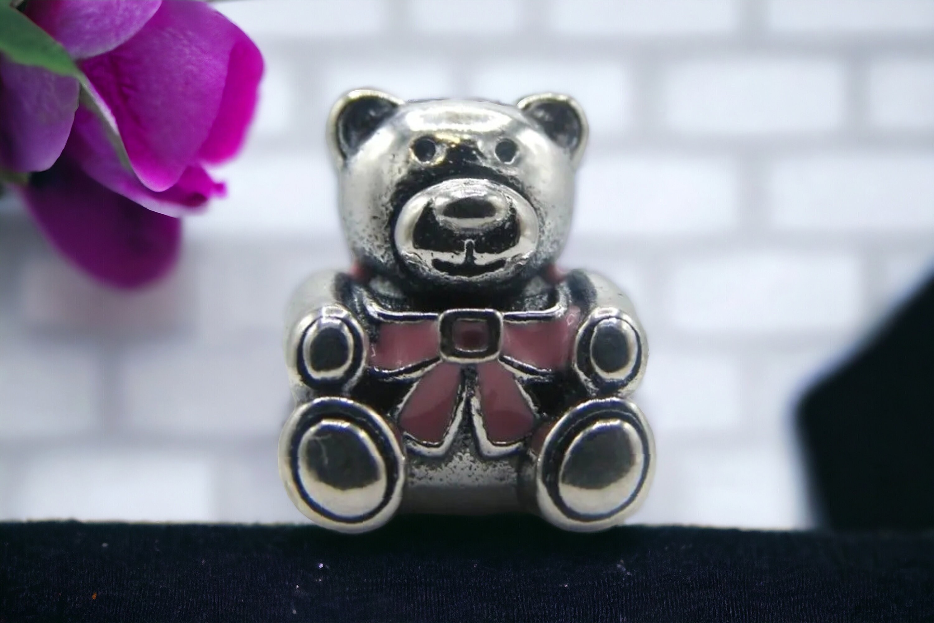 Pandora pink teddy bear charm sale