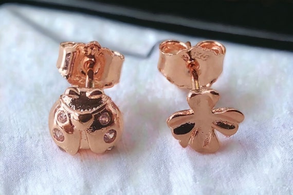Pandora Earrings ROSE Studs Fourleaf Clover and Ladybird Genuine Etsy UK
