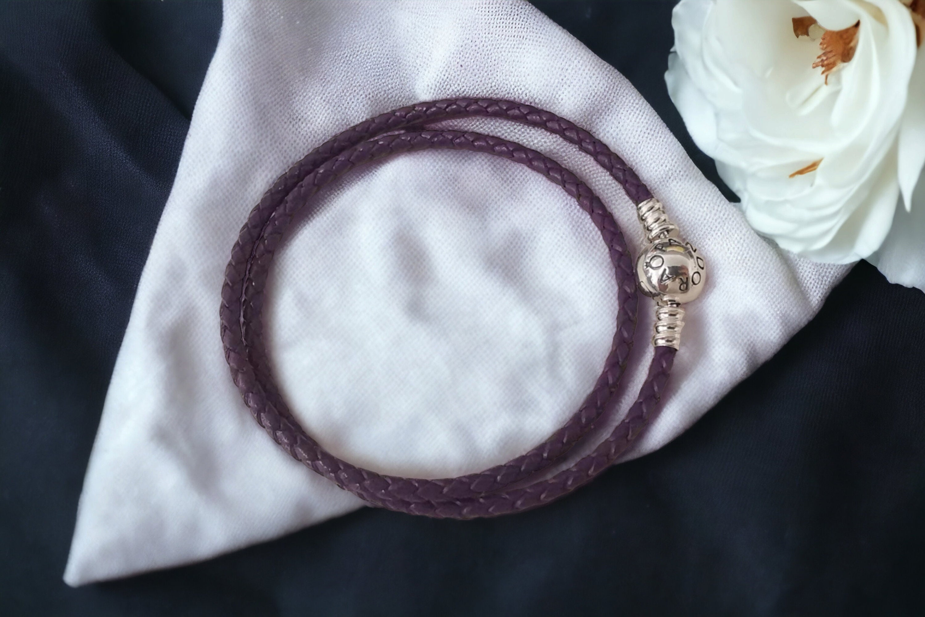 Purple Leather Bracelets | Pandora SG
