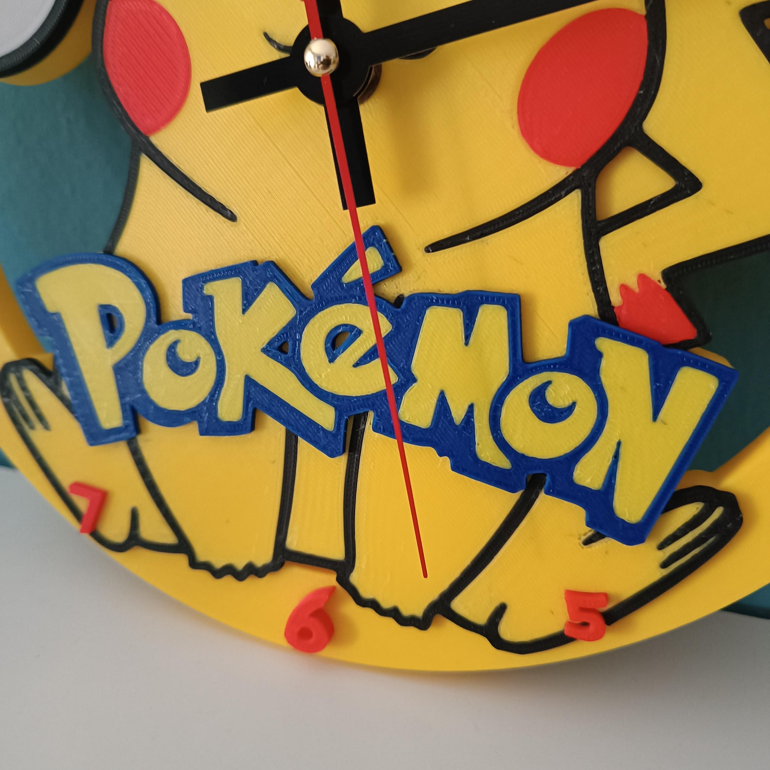 Picachu Clock Handmade Pikachu Wall Clock | Pokémon Home Decor | Kids Room, Gaming ...