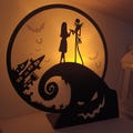 Nightmare Before Christmas lamp, Jack and Sally LED night light, Tim Burton decor, Halloween Town Gothic home decor, spooky gift