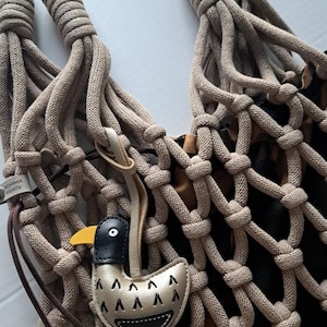 Large Hand-Knotted Mesh Shopper Bag – Boho Macrame Bag Made of Cotton – Sustainable Alternative