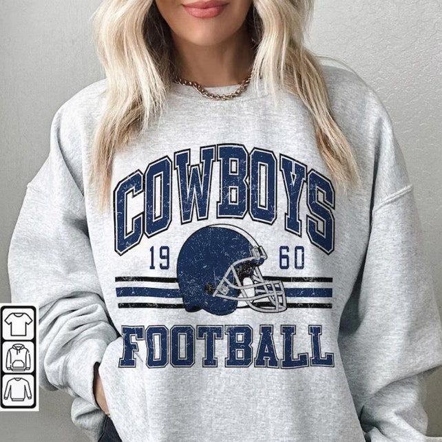 Dallas Cowboys Feminine Football Sweatshirt (With Sleeve Print) | Dallas Cowboys Floral Football Sweatshirt main image 0