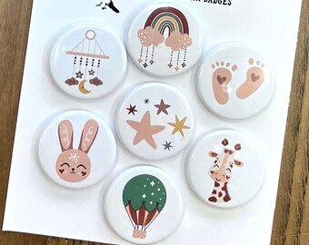 Boho Baby Girls Icons - Flair Buttons for Scrapbooking