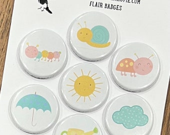 Hello Spring - Flair Buttons for Scrapbooking