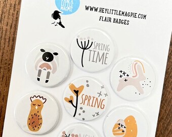 Boho Spring - Flair Buttons for Scrapbooking