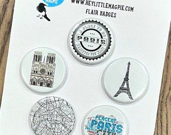 Paris - Flair Buttons for Scrapbooking