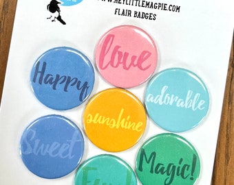 Blooming Wild - Flair Buttons for Scrapbooking (to co ordinate with the Paige Evans Blooming Wild collection)