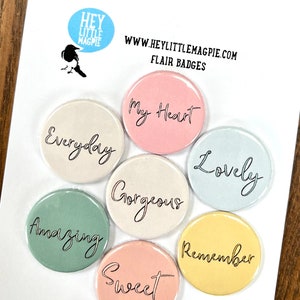 Gingham Garden - Flair Buttons for Scrapbooking (to co ordinate with the Crate Paper Gingham Garden collection)