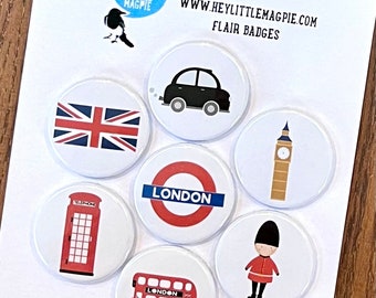 London - Travel Flair Buttons for Scrapbooking