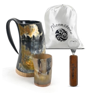 Natural finish set of 3 Viking Nordic TANKARD Drinking Mug Authentic Beer Ox Horn Vikings DRINKING Cup For Mead & Wine Medieval Beer Stein