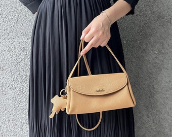 Sac carré minimaliste, sac à bandoulière en cuir, sac à bandoulière en cuir pour femme, cadeau pour elle