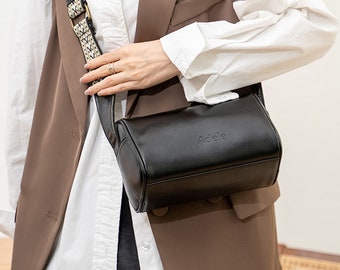 Leather Boston Bag,Personalized Women's Bag,Handmade Crossbody Bag,Women Shoulder Bag
