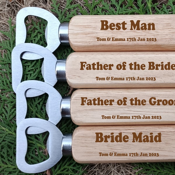 laser engraved  wooden bottle opener personalized wooden beer opener custom wedding favors new year gifts