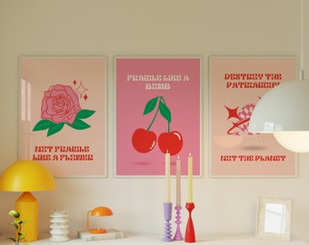 Retro Feminist Art Prints: Groovy Gallery Wall Set (Digital Download)