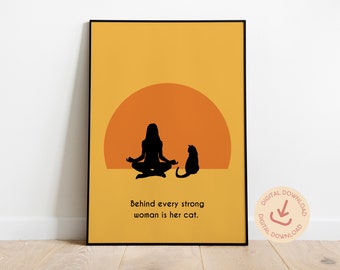 Feminist Cat Art Print: Women Empowerment Poster (Digital Download)