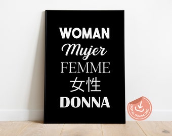 Póster tipográfico feminista: Arte para el empoderamiento de la mujer (Descarga digital)