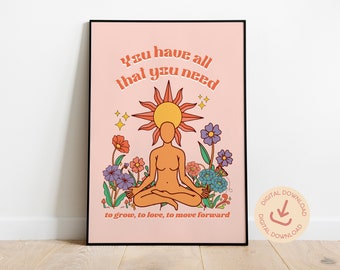 Feminist Art Print: Psychedelic Retro Female Empowerment (Digital Download)