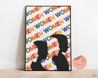 Impressão artística sobre empoderamento feminino feminista: decoração ousada para escritório em casa (download digital)