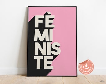 Impresión tipográfica feminista: Decoración de pared feminista (descarga digital)
