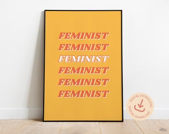 Retro Feministische Kunst Druck: Frauen Empowerment Poster (Digitaler Download)