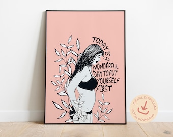 Feminist Art Print: Positive Affirmation Poster (Digital Download)