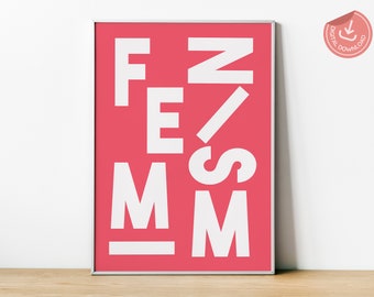 Feminist Wall Art Print: Minimalist Empowerment Poster (Digital Download)