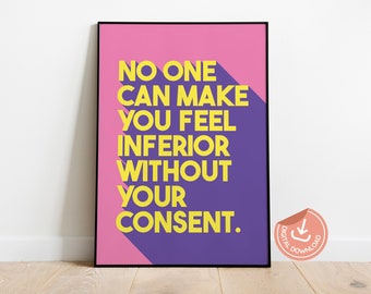 Eleanor Roosevelt Quote Print: Feminist Wall Art (Digital Download)