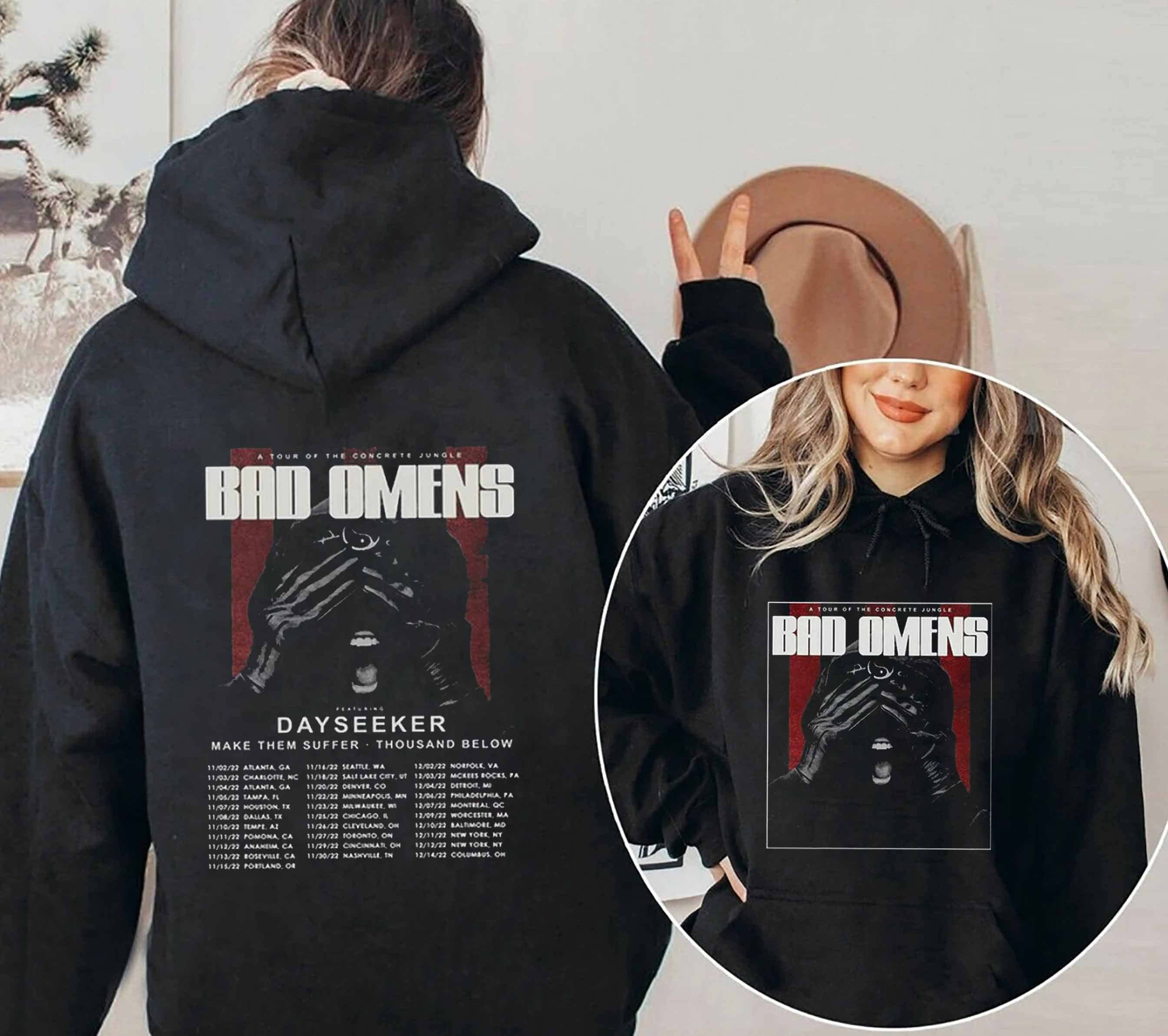 Discover Bad Omens A Tour Of The Concrete Jungle Tour 2023 Shirt, Bad Omens World Tour 2023 Hoodie