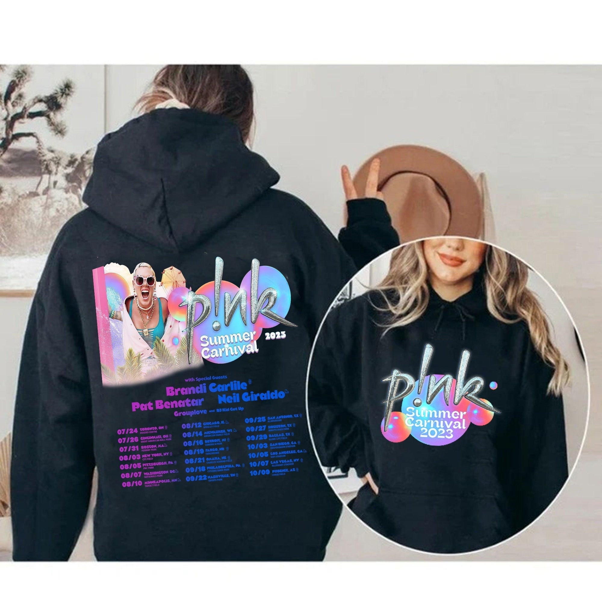 Discover P! Nk Summer Carnival Tour 2023, Summer Carnival Tour zweiseitig Hoodie